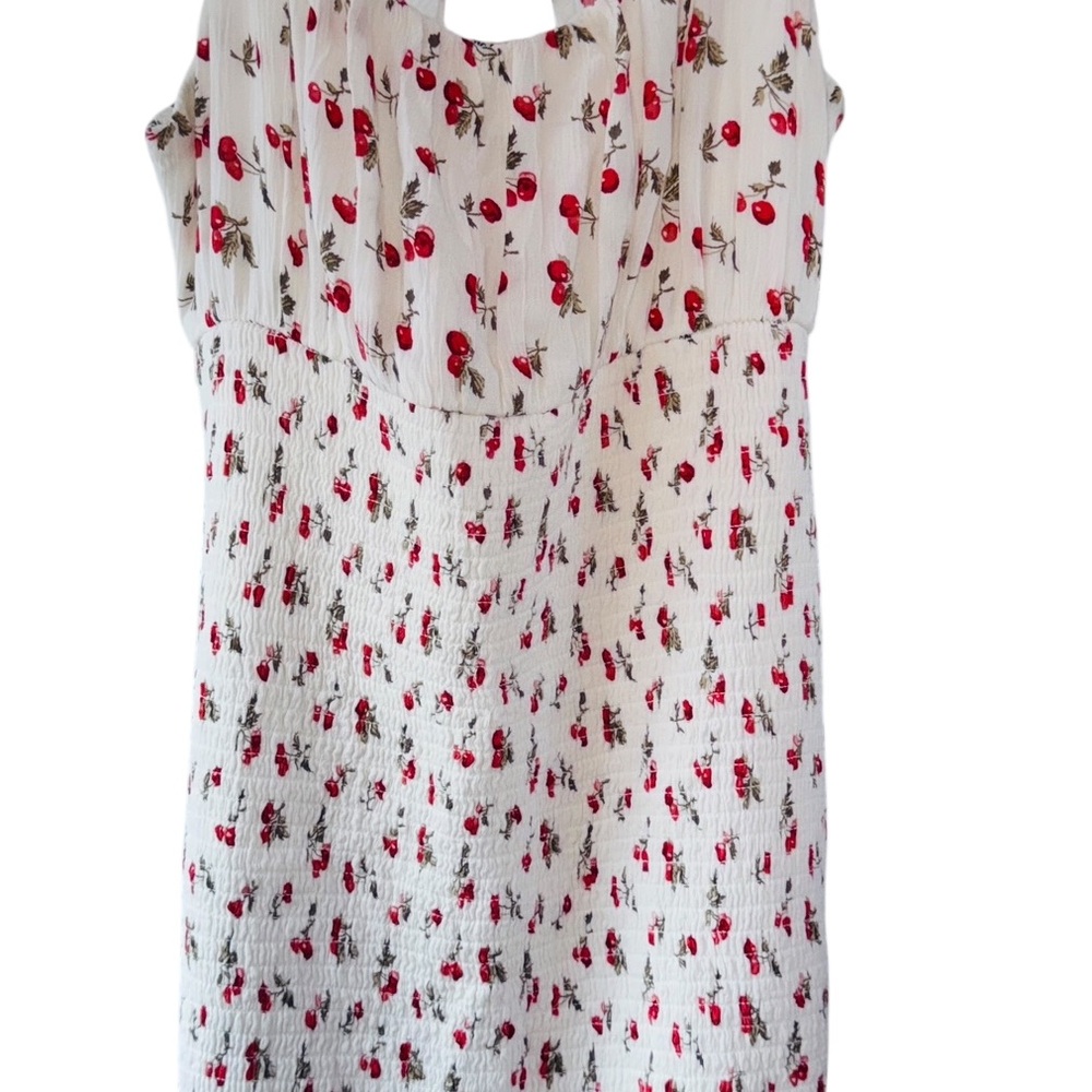 Abercrombie & Fitch smocked Red White Cherry Print Dress